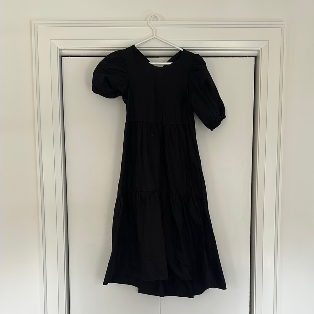 Zara Elegant Black Puff Sleeve Dress